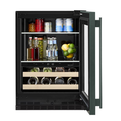Kitchenaid KUBR524SJP 24" Beverage Center with Glass Door and Wood-Front Racks