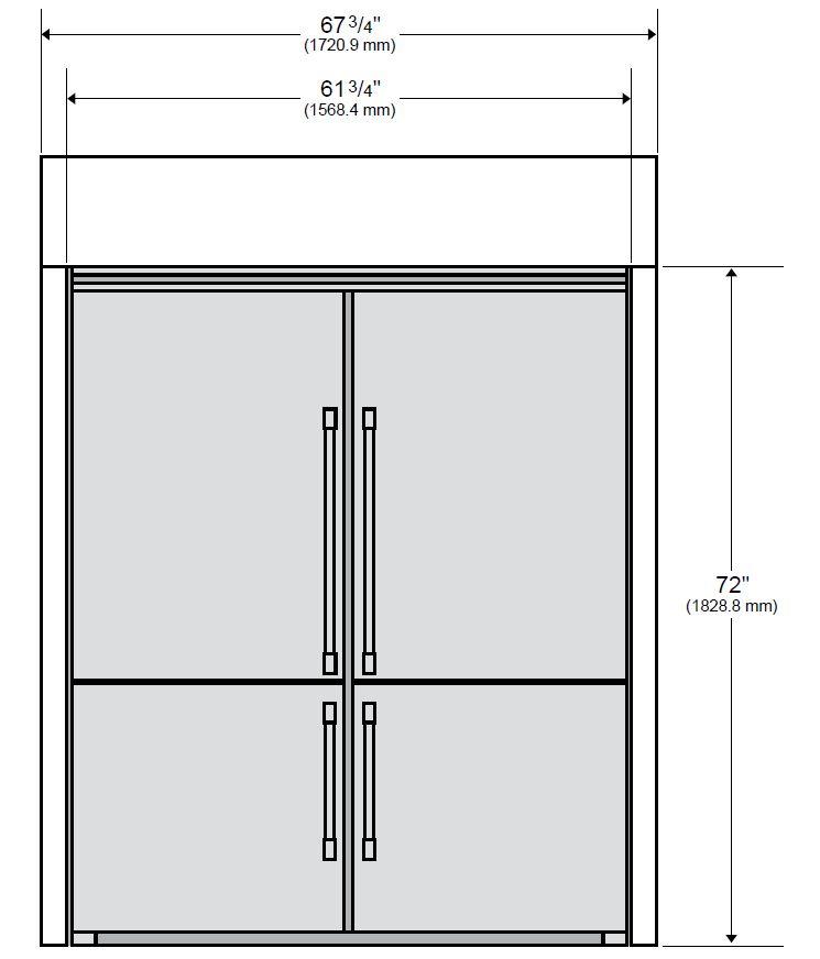 Beko BFTK30100SS 72" Built-In Trim Kit for Dual 30" Free Standing Refrigerator Installation