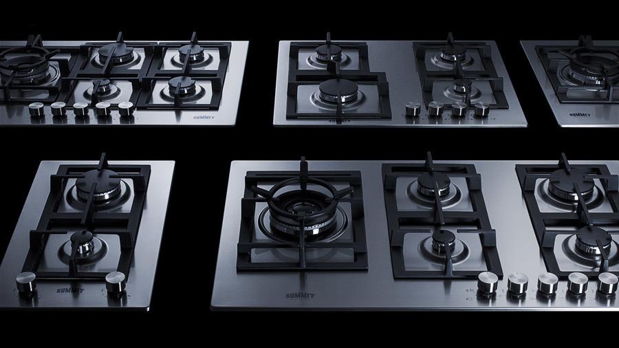 Summit GCJ536SSLP 34" Wide 5-burner Propane Gas Cooktop In Stainless Steel