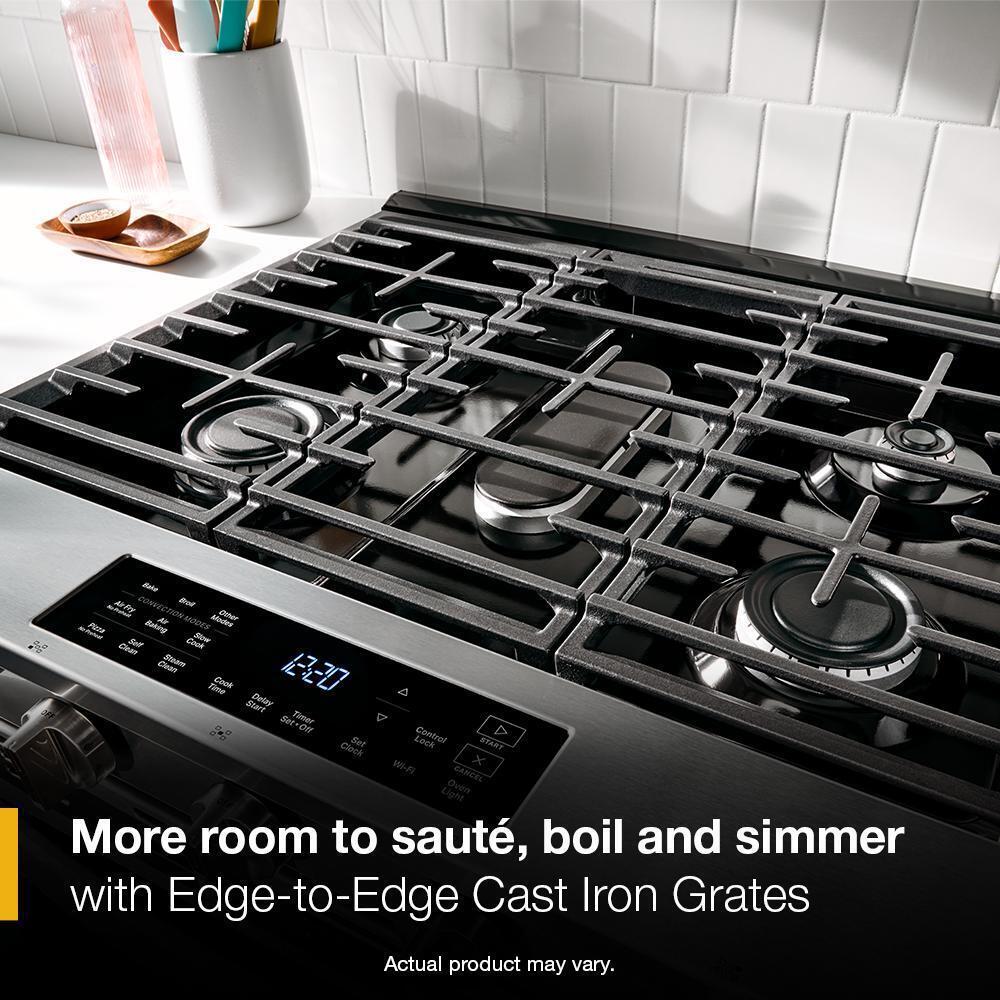 Whirlpool WSGS4530TV 30-inch Gas Smart Range with Air Cooking Technology and Steam Clean
