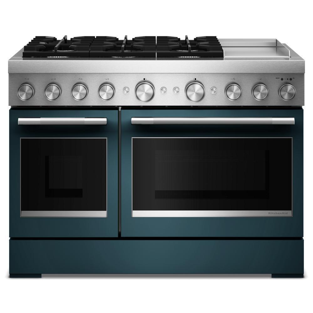 Kitchenaid KFDD948SAG 48-Inch 6 Burner Commercial-Style Dual Fuel Range with Griddle