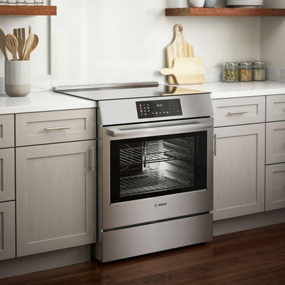 Bosch HII8057U 800 Series, Induction slide-in range, 30'', Stainless steel