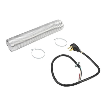Maytag W10182830RB Electric Dryer Vent Kit with 4' power cord, right-angle 4-prong plug, 8' metal slit-cuff vent, and 4" clamps (2 pack)