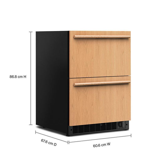 Kitchenaid KUCT524SPA 24" Panel-Ready Undercounter Double-Drawer Refrigerator/Freezer