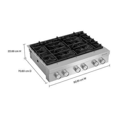 KCGK936TSS KitchenAid® 36-inch 6-Burner Gas Commercial-Style Rangetop