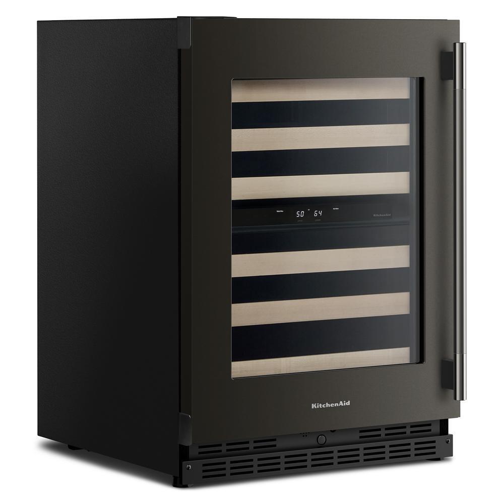 Kitchenaid KUWL524SBE 24" Undercounter Wine Cellar with Full-Extension Wood-Front Racks