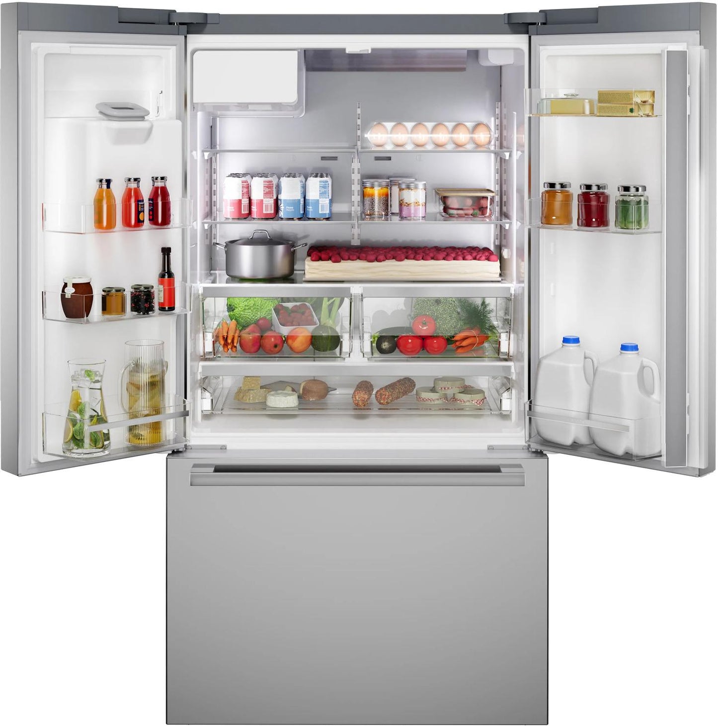 Bosch B36CD52SNS 500 Series, French Door Bottom freezer, multi door, 36'', Brushed steel (with anti-fingerprint), Total No Frost