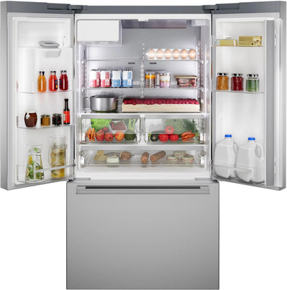 Bosch B36CD52SNS 500 Series, French Door Bottom freezer, multi door, 36'', Brushed steel (with anti-fingerprint), Total No Frost