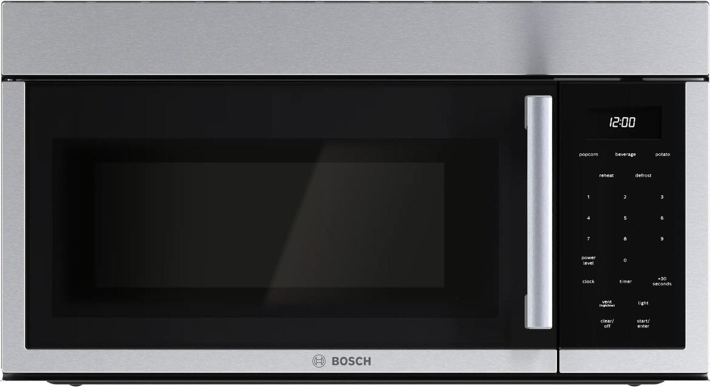 Bosch HMV3055U 300 Series, Over-The-Range Microwave, 30'', Door Hinge: left, Stainless steel