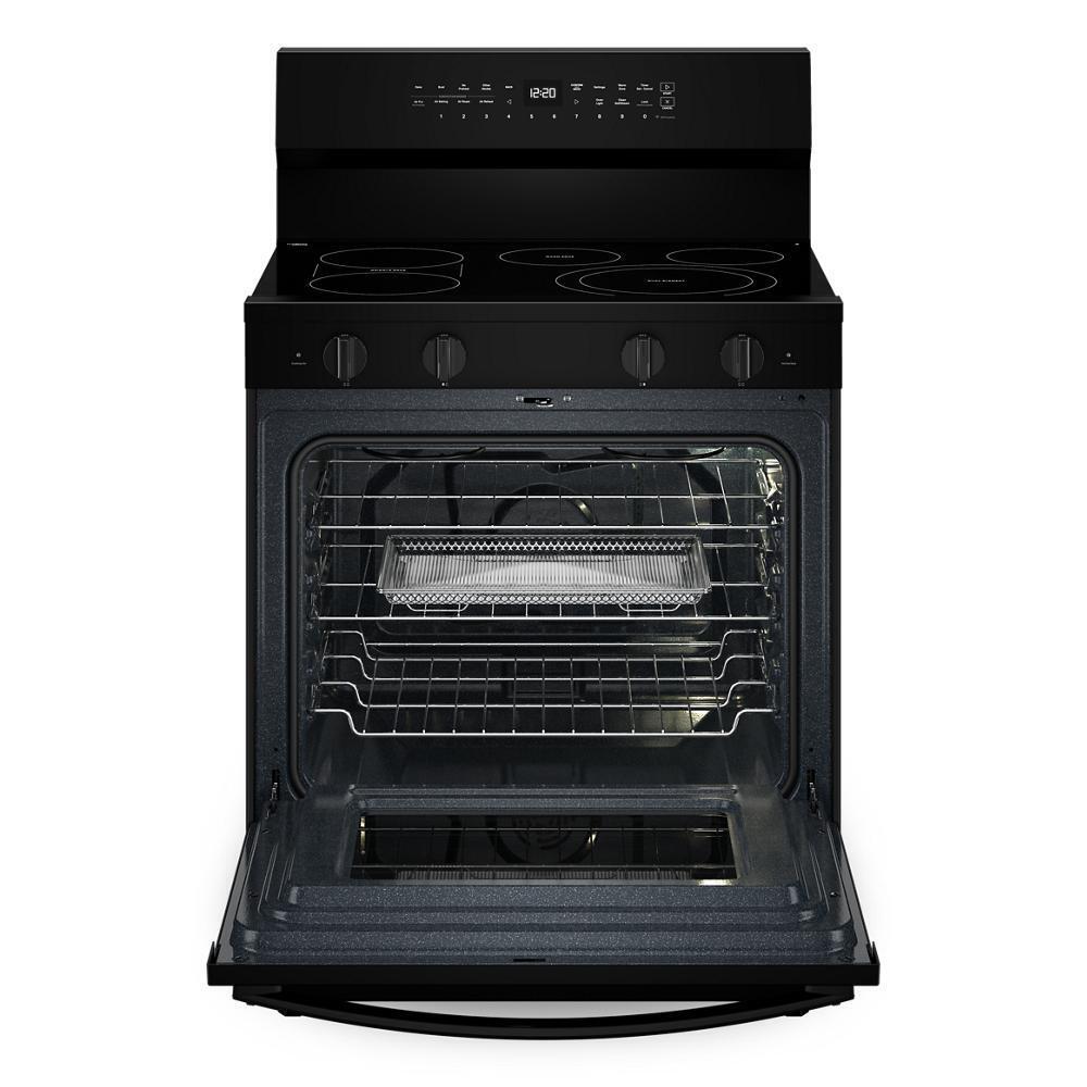 Whirlpool WFES7530RB 30-inch Electric Smart Range with Air Cooking Technology, No Preheat Air Fry, High Speed Preheat Oven, WipeClean™ Coating, and Steam/Self Clean