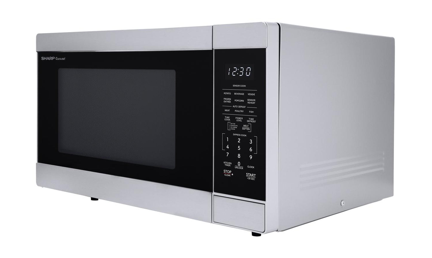 SMC1660KS Sharp 1.6 cu. ft. 1100W Stainless Steel Countertop Microwave Oven