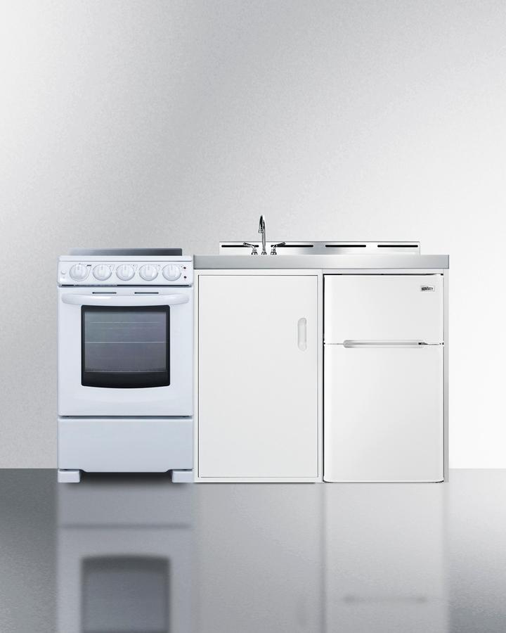 Summit ACK60ELSTW 60" Wide All-in-one Kitchenette With Electric Range