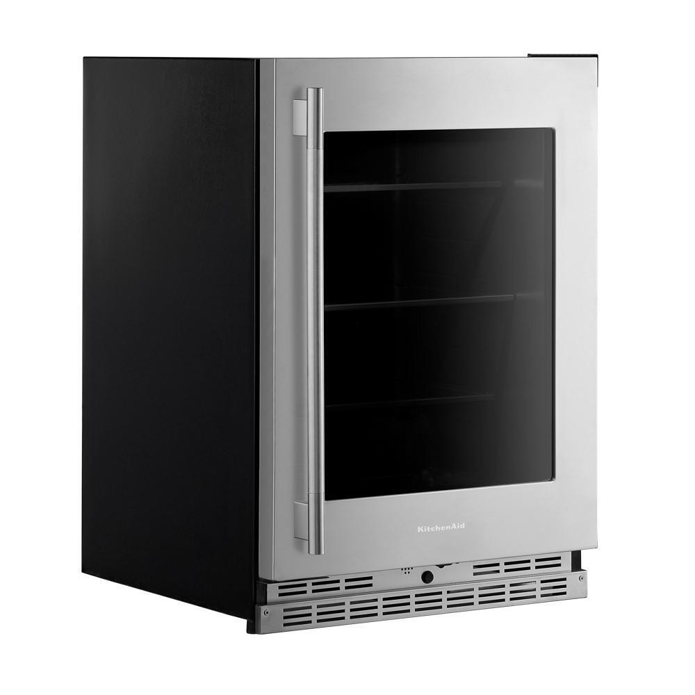 Kitchenaid KURR524SPS 24" Undercounter Refrigerator with Glass Door and Shelves with Metallic Accents