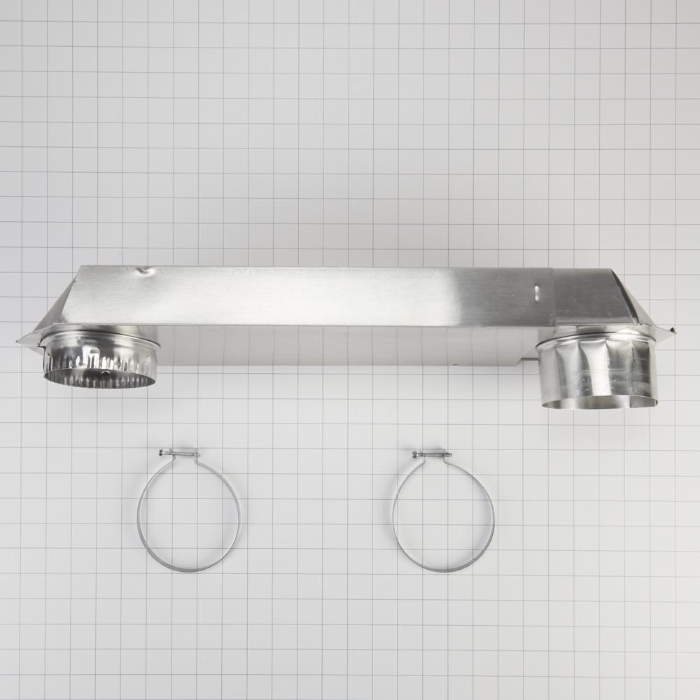 Whirlpool 4396011RP 18"-29" Dryer Telescoping Vent Periscope for 2.5" clearance, with 1 male snap-lock fitting and draw-band collar