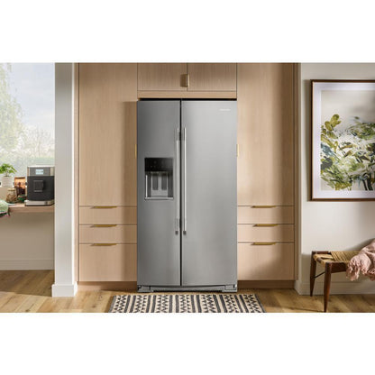 Kitchenaid KRSF336RPS 28.7 Cu. Ft. Side-by-Side Refrigerator with Exterior Ice and Water Dispenser and Removable Under-Shelf Wine Rack