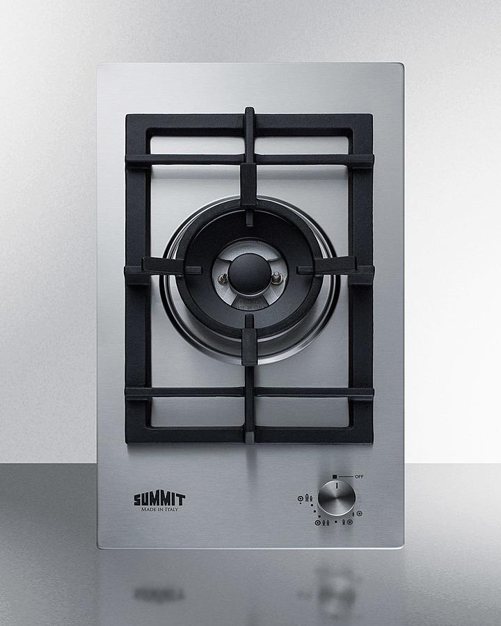 Summit GCJ1SS 12" Wide 1-burner Gas Cooktop In Stainless Steel