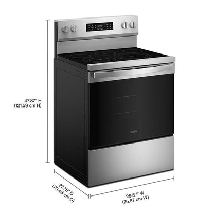 Whirlpool WFES5730SZ 30-inch Electric Range with Air Cooking Technology