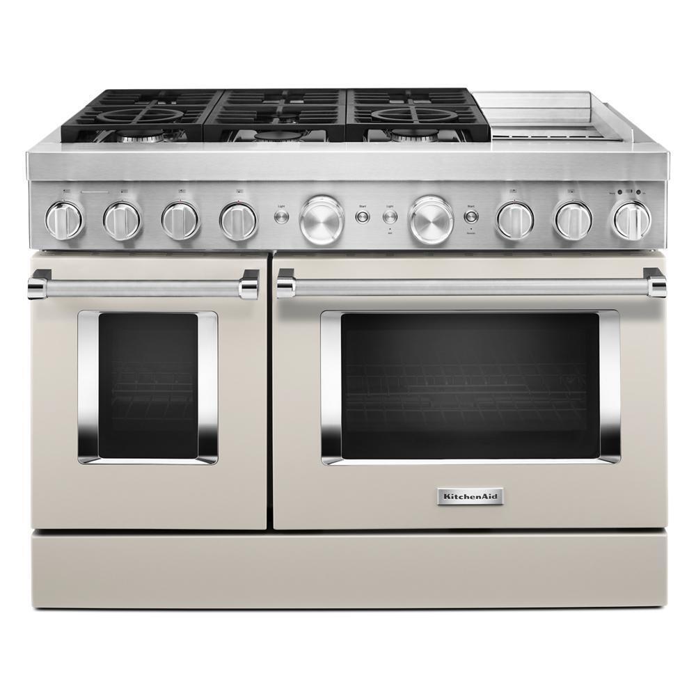 KFDC558JMH KitchenAid® 48'' Smart Commercial-Style Dual Fuel Range with Griddle