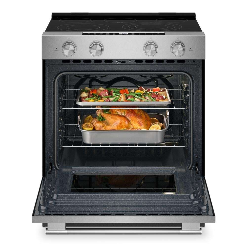 Kitchenaid KSES430SPS 5.3 Cu. Ft. Smart Slide-in Electric Range with Convection Cooking Modes and Steam Bake Mode