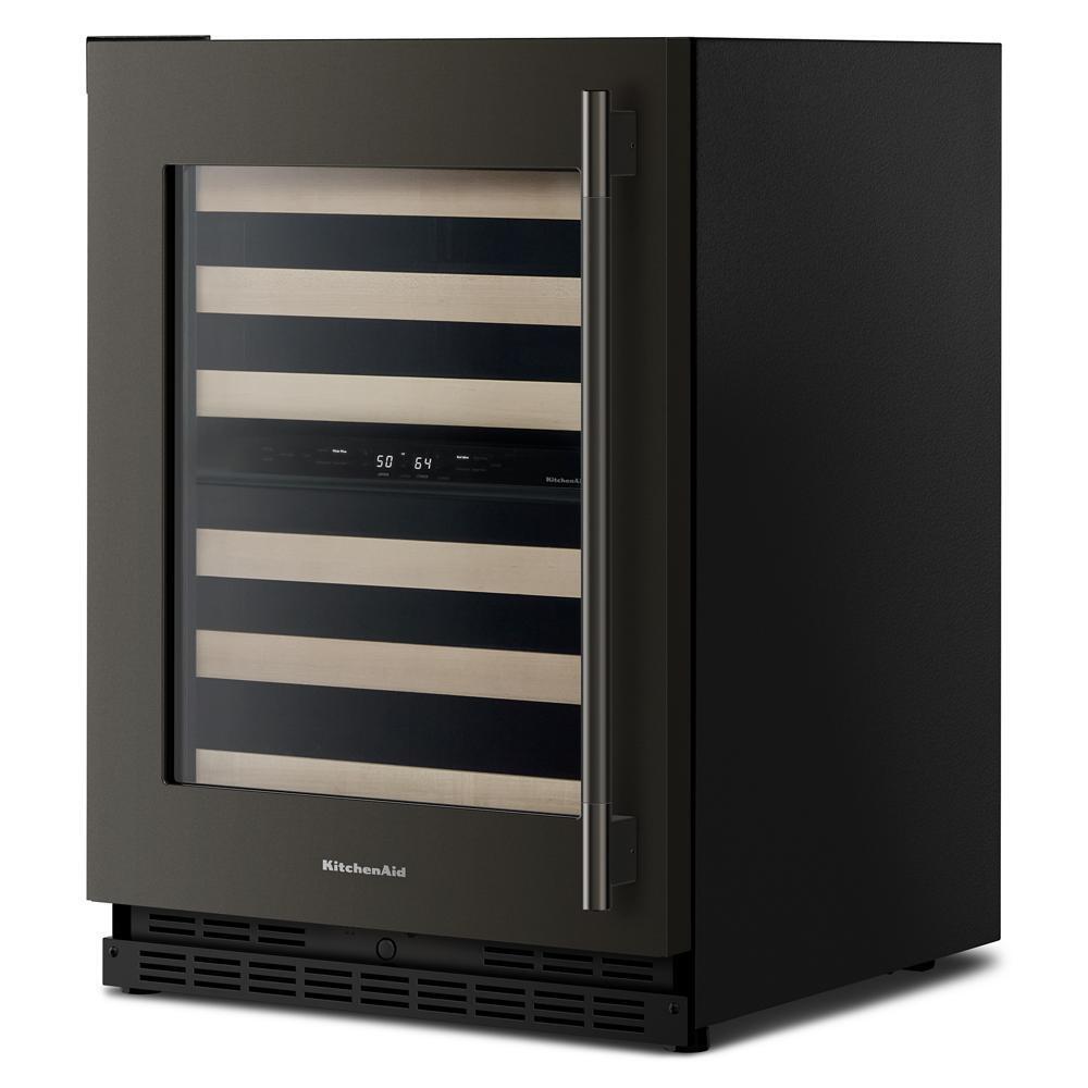 Kitchenaid KUWL524SBE 24" Undercounter Wine Cellar with Full-Extension Wood-Front Racks