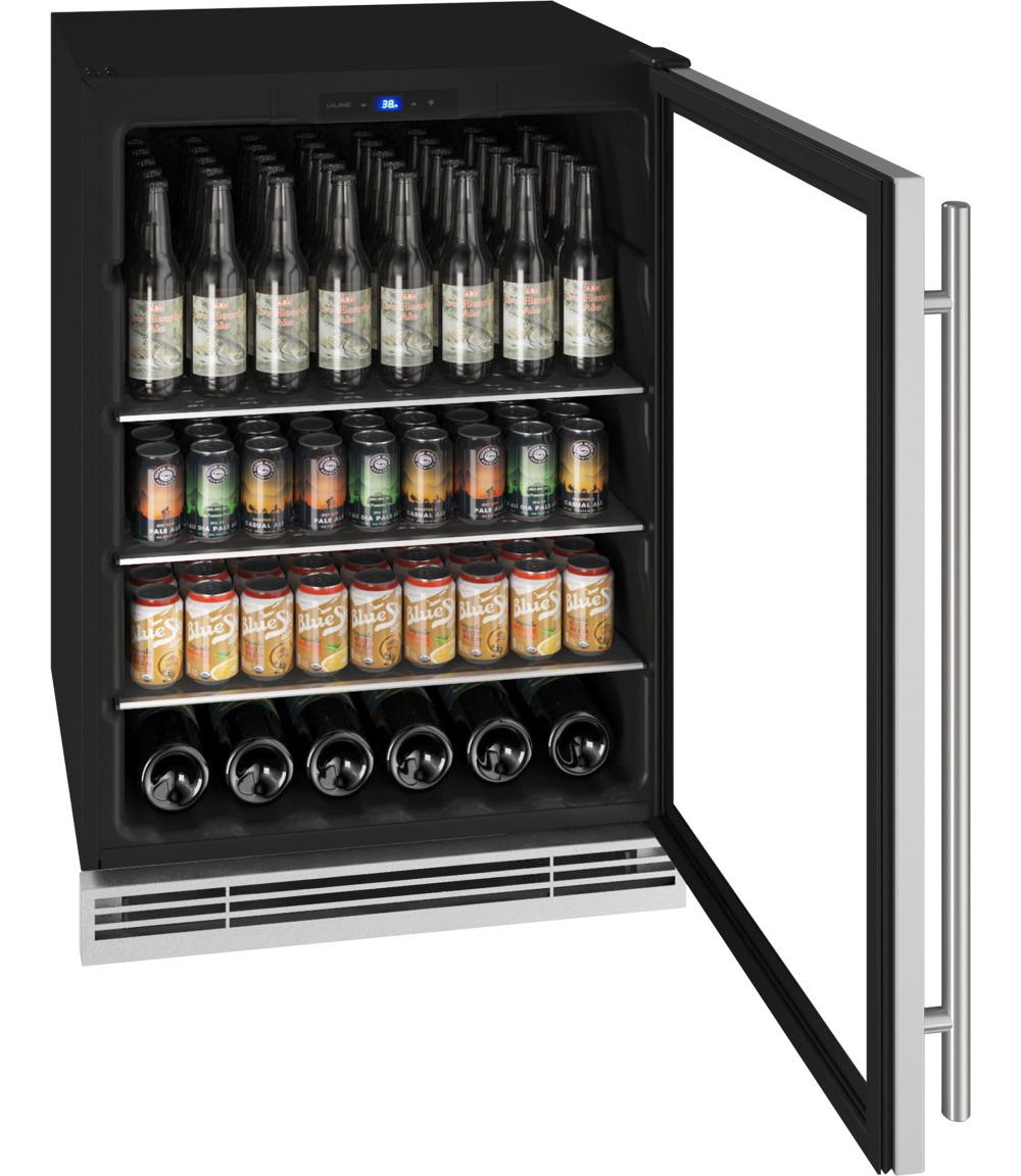 U-Line 24" Beverage Center With Stainless Frame Finish (115 V/60 Hz Volts /60 Hz Hz)