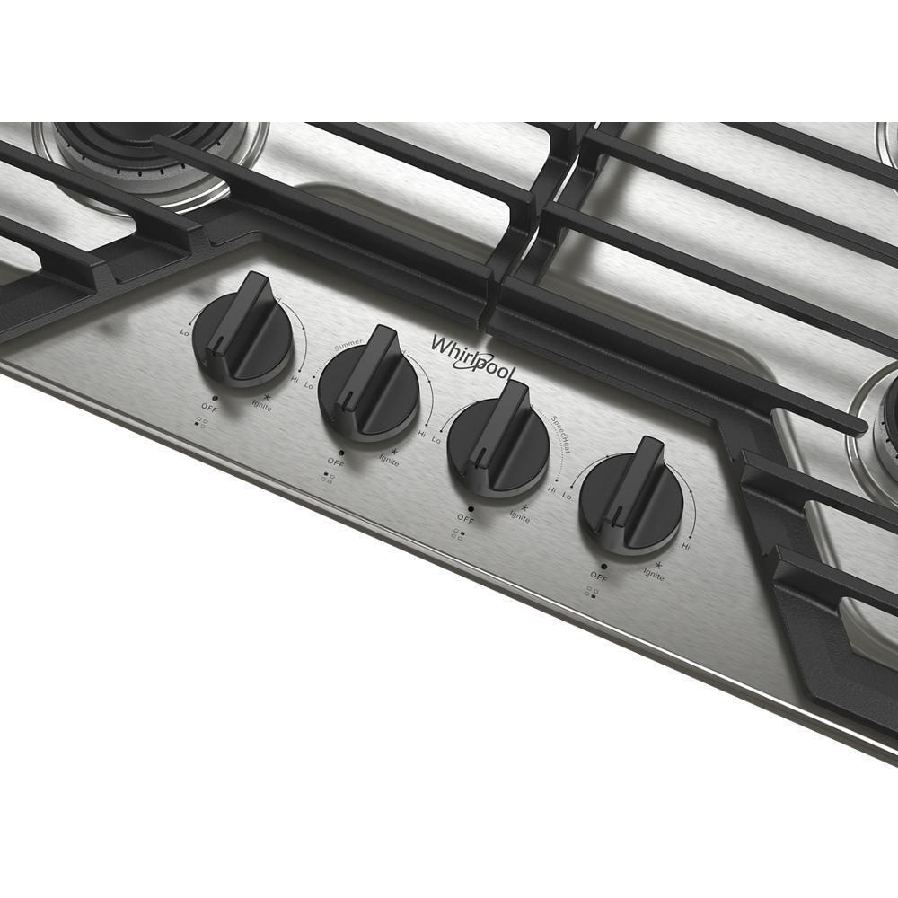 Whirlpool WCGK3030PS 30-inch Gas Cooktop with SpeedHeat™ Burners