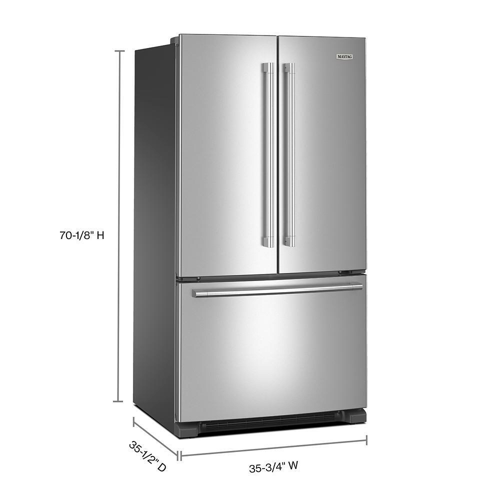 MRFF4136RZ Maytag® 36 Inch Wide French Door Bottom Mount Refrigerator with Max Cool Setting - 25 Cu. Ft.