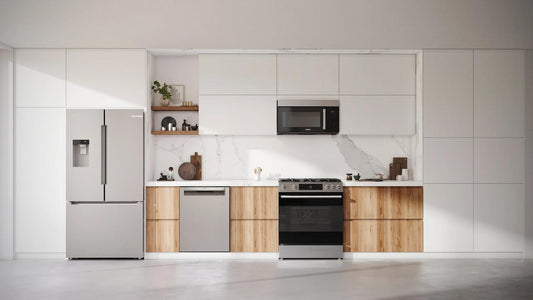 Bosch HMV1055U 100 Series, Over-The-Range Microwave, 30'', Door Hinge: left, Stainless steel