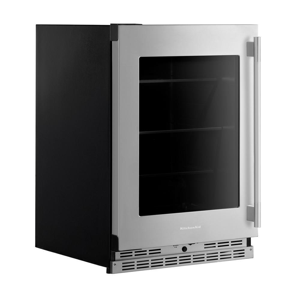 Kitchenaid KURL524SPS 24" Undercounter Refrigerator with Glass Door and Shelves with Metallic Accents