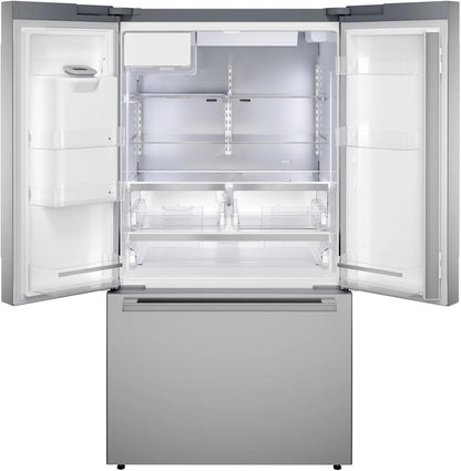 Bosch B36FD52SNS 500 Series, French Door Bottom freezer, multi door, 36'', Brushed steel (with anti-fingerprint), Total No Frost