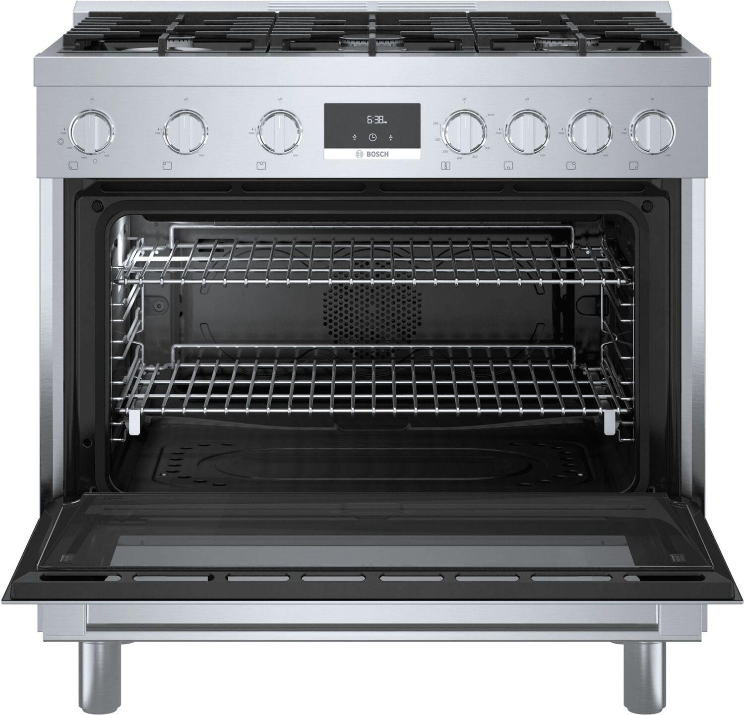 Bosch HDS8655U 800 Series Dual Fuel Freestanding Range 36" Stainless Steel