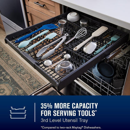 Maytag MDPS6124RZ Third Rack Dishwasher with Rapid Sani Cycle