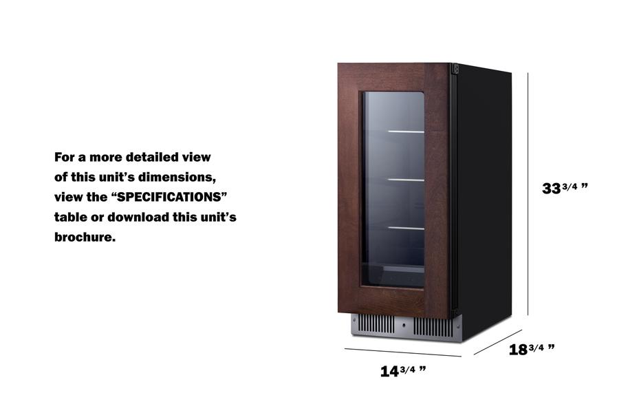 Summit SDHG1533PNRLHD 15" Wide Built-in Beverage Center (panel Not Included)