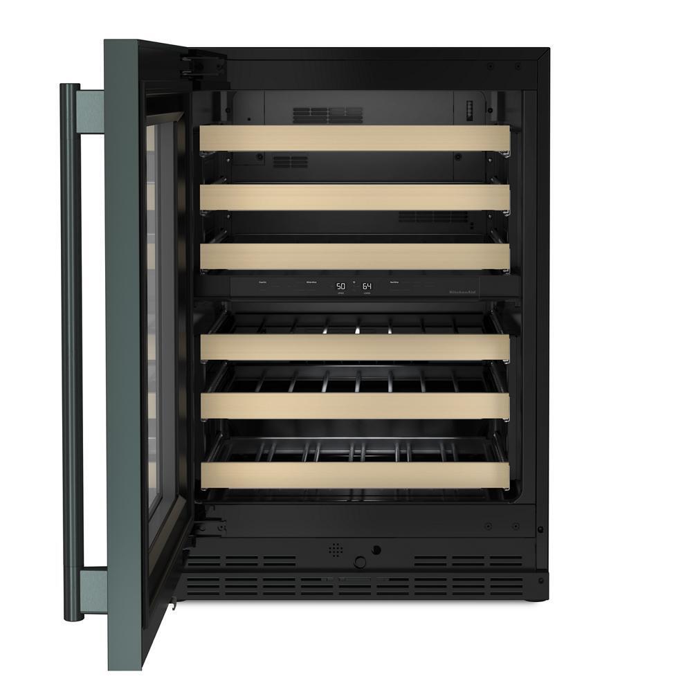 Kitchenaid KUWL524SJP 24" Undercounter Wine Cellar with Full-Extension Wood-Front Racks