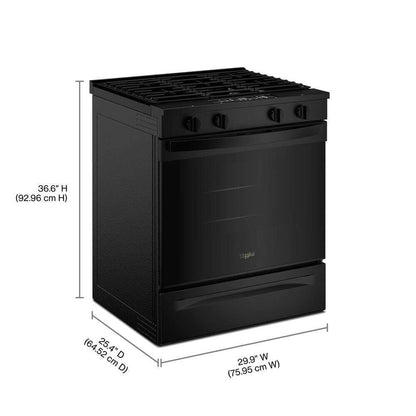 Whirlpool WSGS3330TB 30-inch Gas Range with No Preheat Mode and Slow Cook