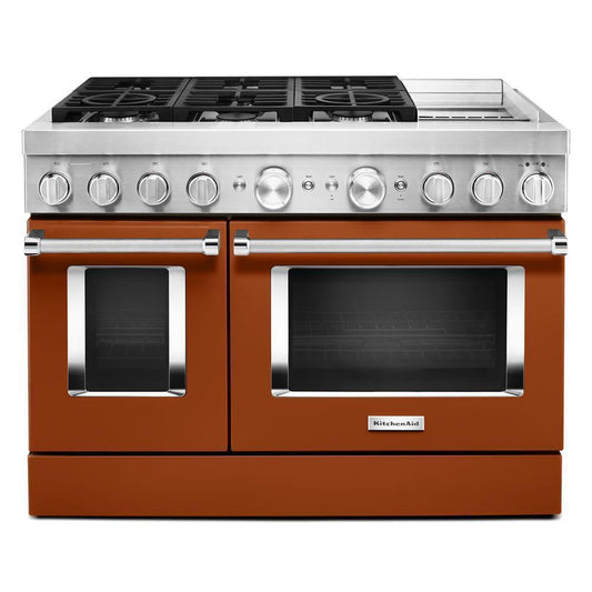 KFDC558JSC KitchenAid® 48'' Smart Commercial-Style Dual Fuel Range with Griddle