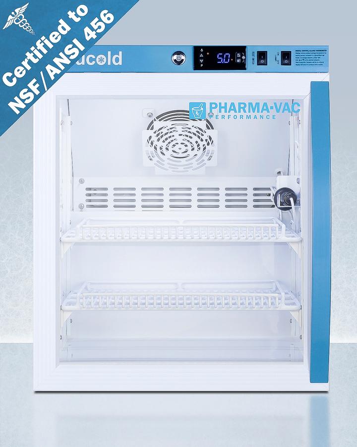 Summit ARG2PV456LHD 2 CU.FT. Compact Vaccine Refrigerator, Certified To Nsf/ansi 456 Vaccine Storage Standard