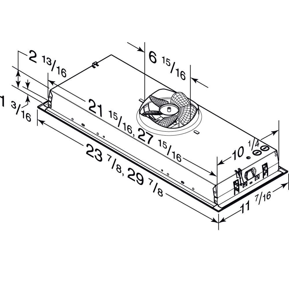 Broan® 24-Inch Built-In Power Pack Insert w/ Easy Install System, 300 Max Blower CFM, Stainless Steel