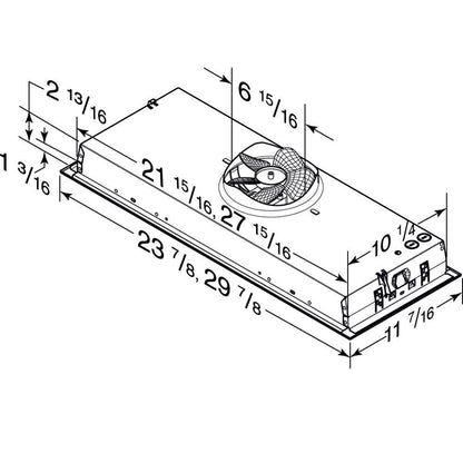 BBN1243SS Broan® 24-Inch Built-In Power Pack Insert w/ Easy Install System, 300 Max Blower CFM, Stainless Steel