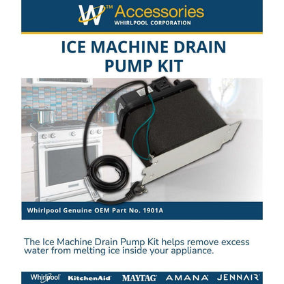 Kitchenaid 1901A Ice Machine Drain Pump Kit, used with 50-lb ice makers, for excess water up to 10' H