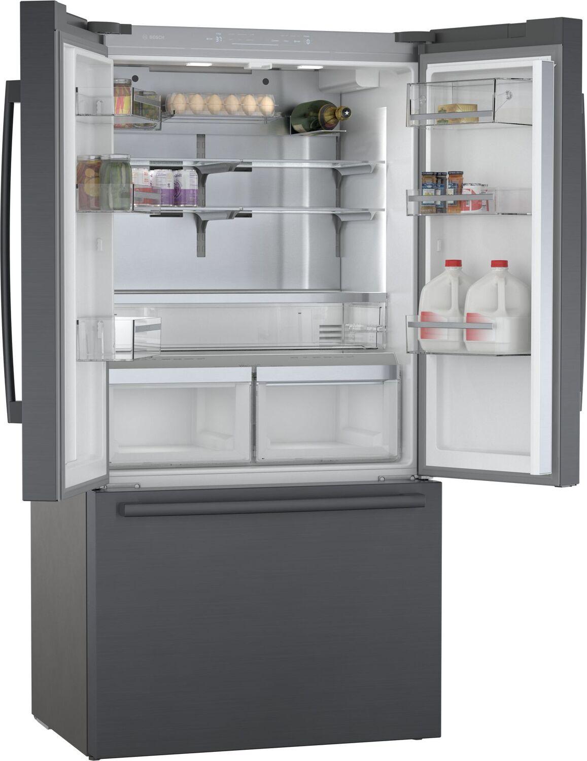 Bosch B36CT80SNB 800 Series, French Door Bottom freezer, multi door, 36'', Black inox-antifingerprint