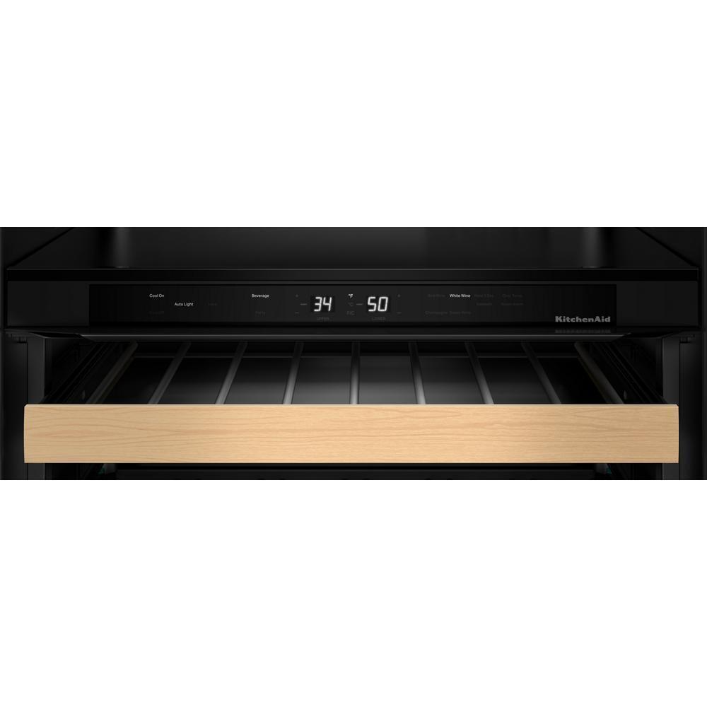 Kitchenaid KUWL524SJP 24" Undercounter Wine Cellar with Full-Extension Wood-Front Racks
