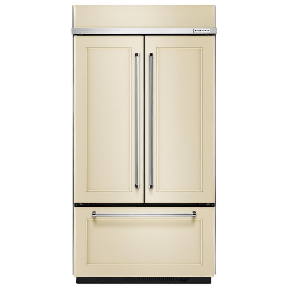 Kitchenaid 24.2 Cu. Ft. 42" Width Built-In Panel Ready French Door Refrigerator with Platinum Interior Design