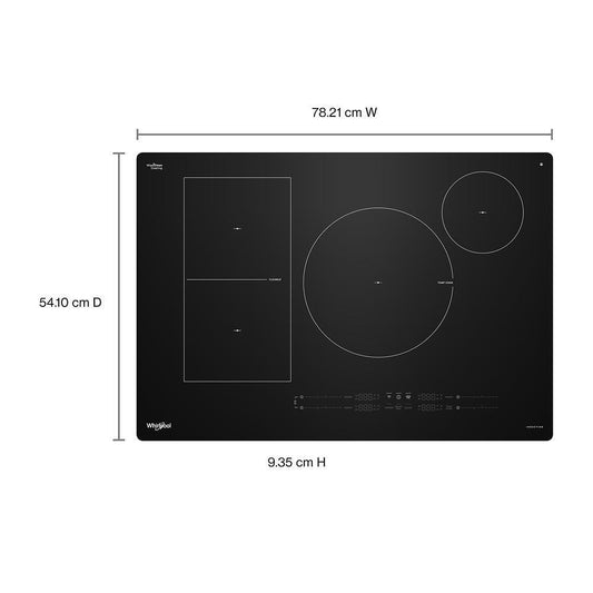 Whirlpool WCIT7530SB 30" Intelligent Induction Cooktop with Temp Cook™ Technology and WipeClean™ Coating