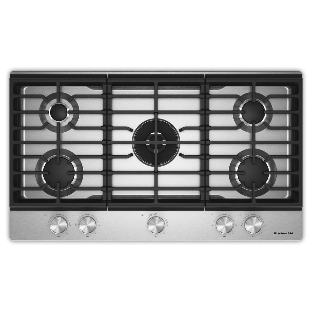 KCGK736SSS KitchenAid® 36 in. Gas Cooktop with 5 Burners and Integrated Wok Grate