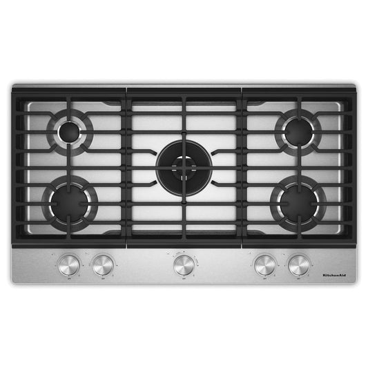 KCGK736SSS KitchenAid® 36 in. Gas Cooktop with 5 Burners and Integrated Wok Grate