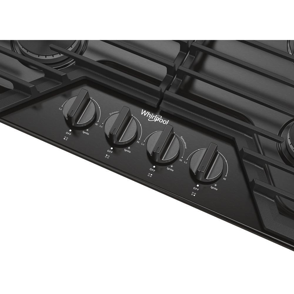 Whirlpool WCGK5030PV 30-inch Gas Cooktop with EZ-2-Lift™ Hinged Cast-Iron Grates