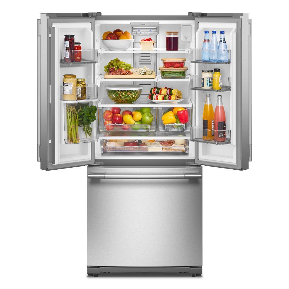 Kitchenaid KRFF330SPS 20 cu. Ft. 30-Inch Width Standard Depth French Door Refrigerator with PrintShield® Finish and Interior Dispense