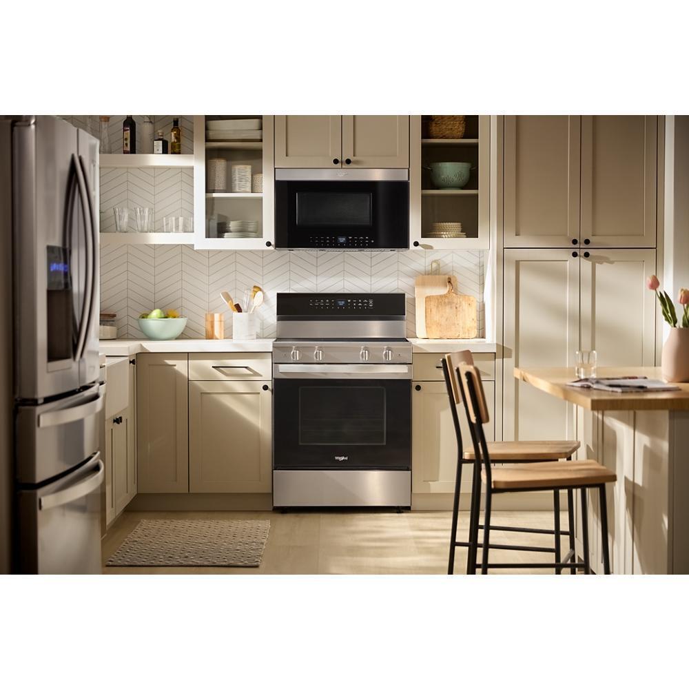 Whirlpool WFES7530RZ 30-inch Electric Smart Range with Air Cooking Technology, No Preheat Air Fry, High Speed Preheat Oven, WipeClean™ Coating, and Steam/Self Clean
