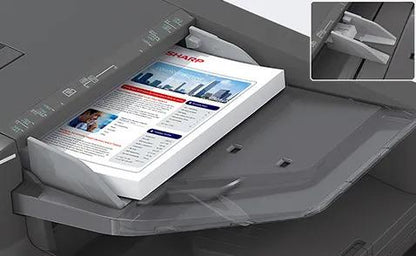Sharp MX7081 MX-7081 Color Networked Digital Multifunction Printer Prints up to 75/70 ppm Mono/Color pages per minute , copy, scan, fax Maximum paper capacity of 8,500 sheets Exceptional Image Quality with 1200 x 1200 dpi print resolution